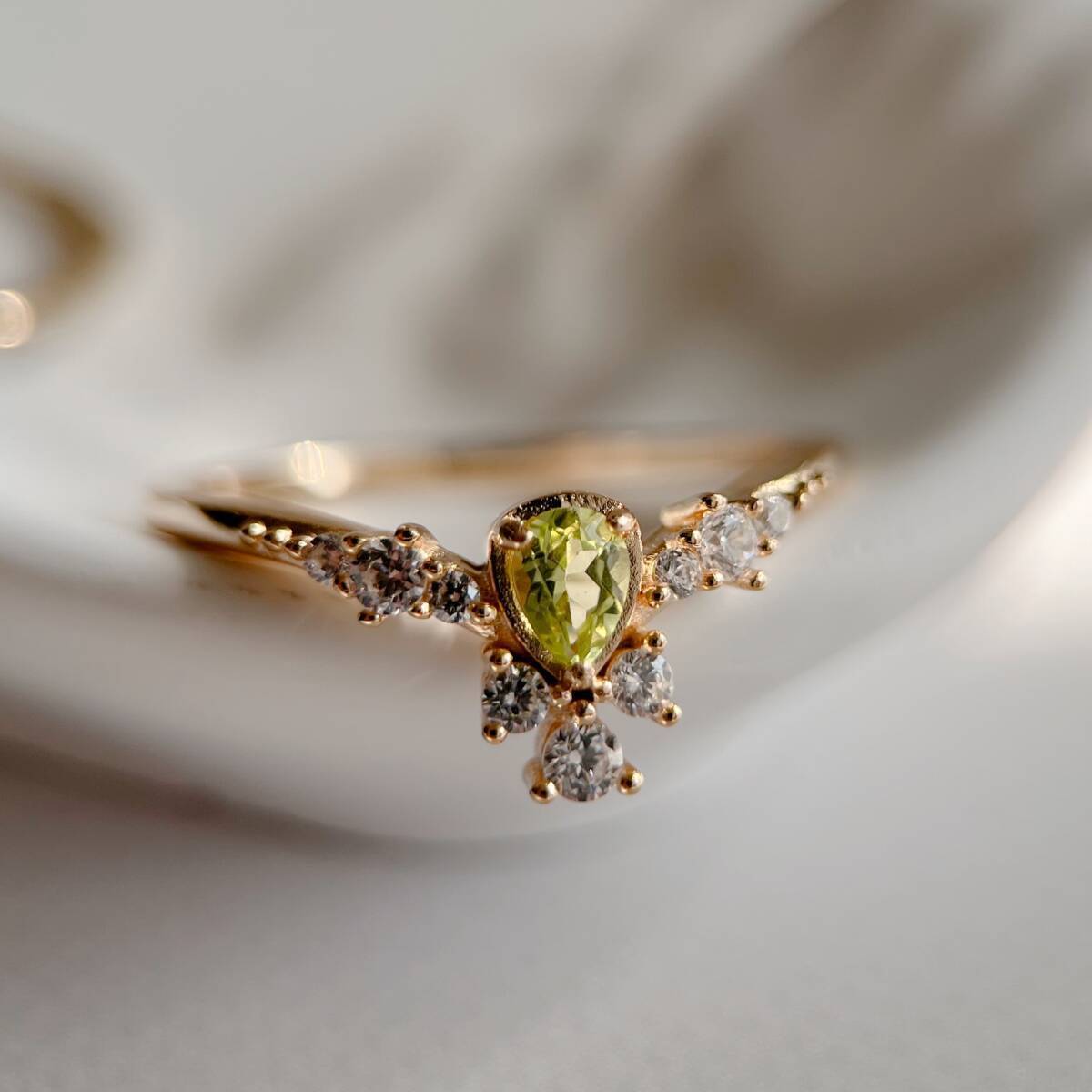 天然ペリドット　ティアラリング　silver925製