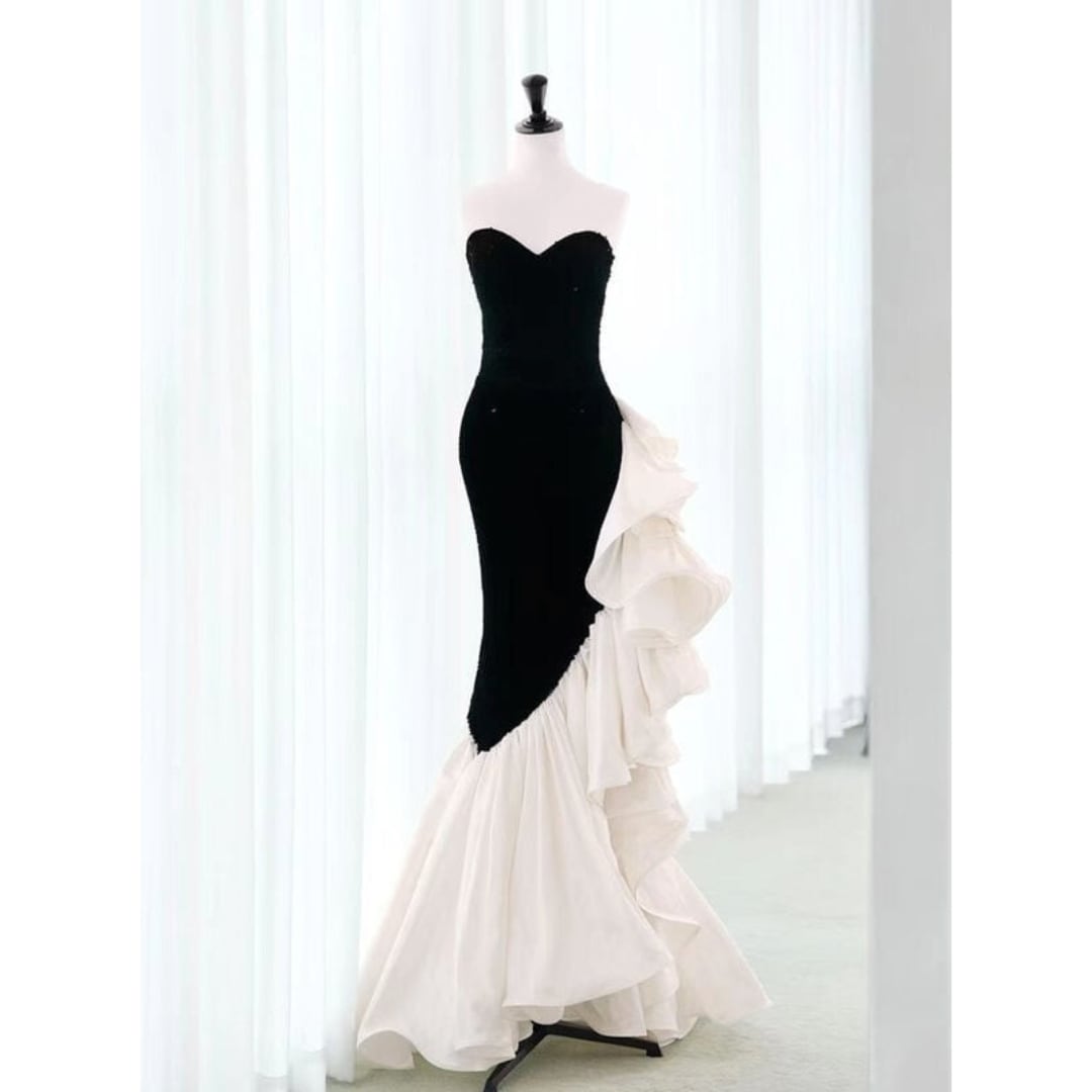 フリルアシメデザインマーメイドドレス D1494 | 演奏会・ステージ