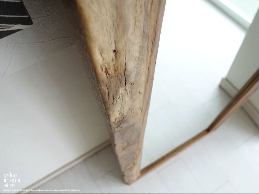 キタ様 サイズオーダーミラー 」 オールドチーク総無垢 ミラー180cm