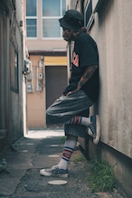 VOLT x FLUTTER Denim Short Pants BLACK