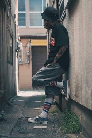 VOLT x FLUTTER Denim Short Pants BLACK