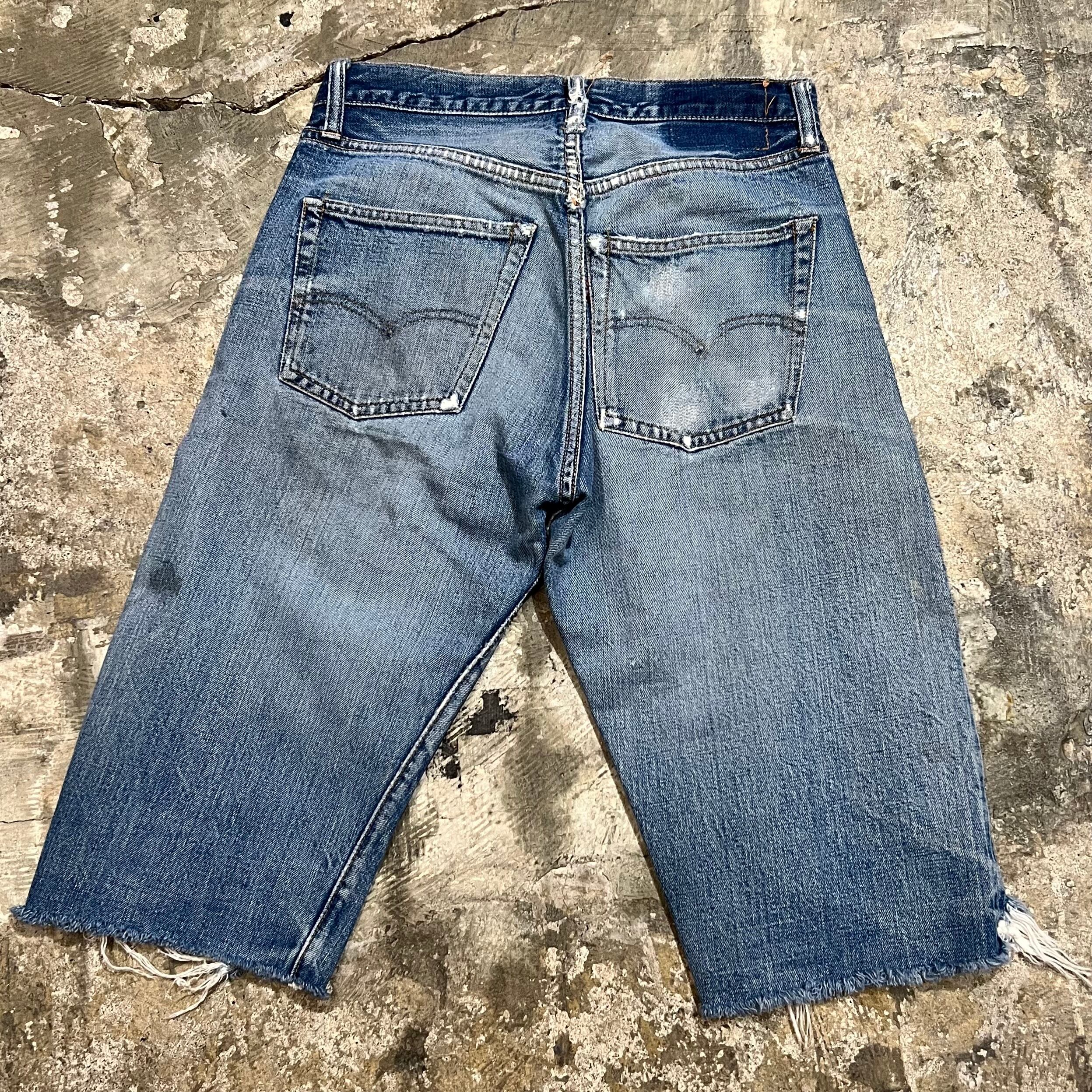 size:W28位 BIG E Levi's 501 カットオフ ダメージ ショートパンツ