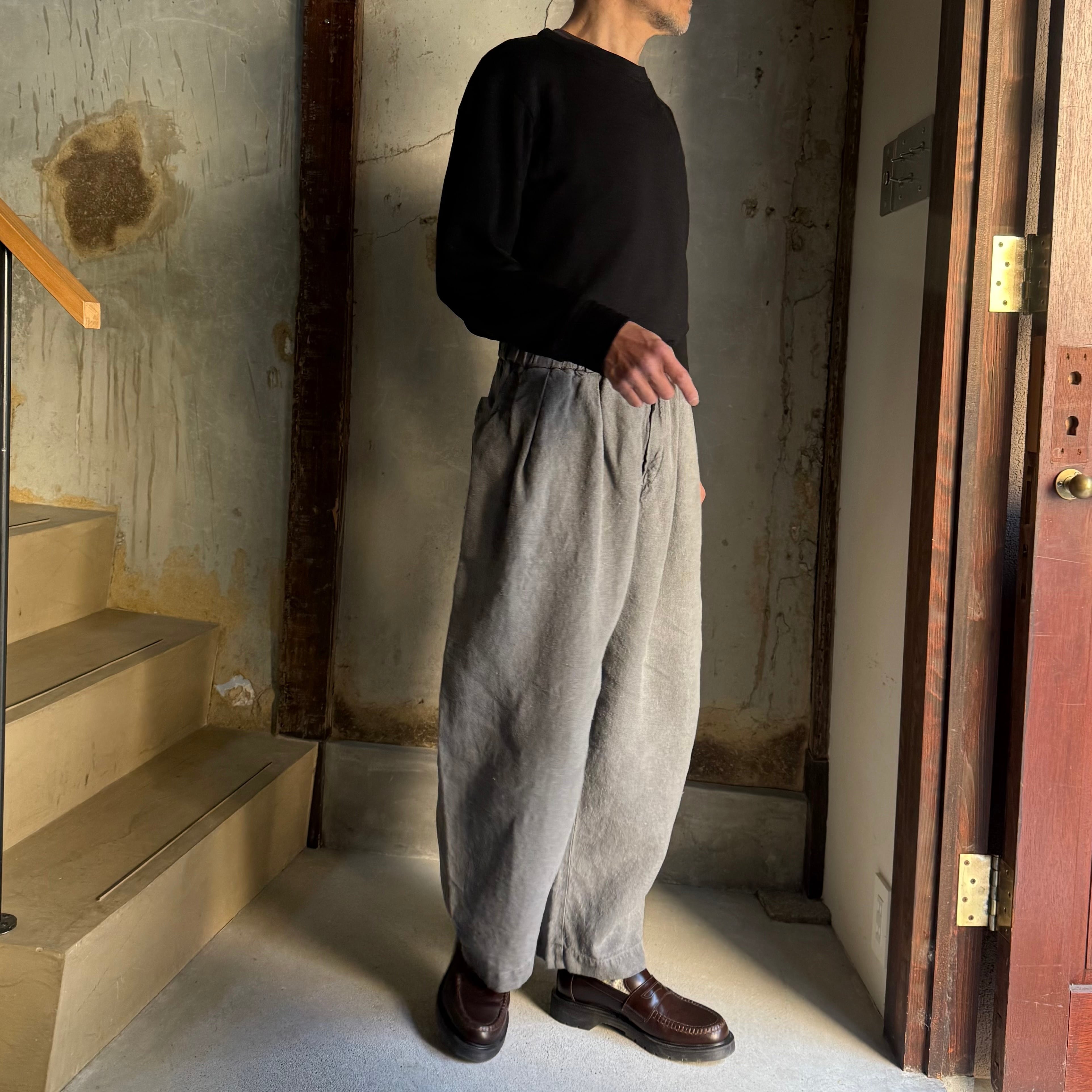 MITTAN PT-136 起毛大麻パンツ 薄炭 | Routes*Roots