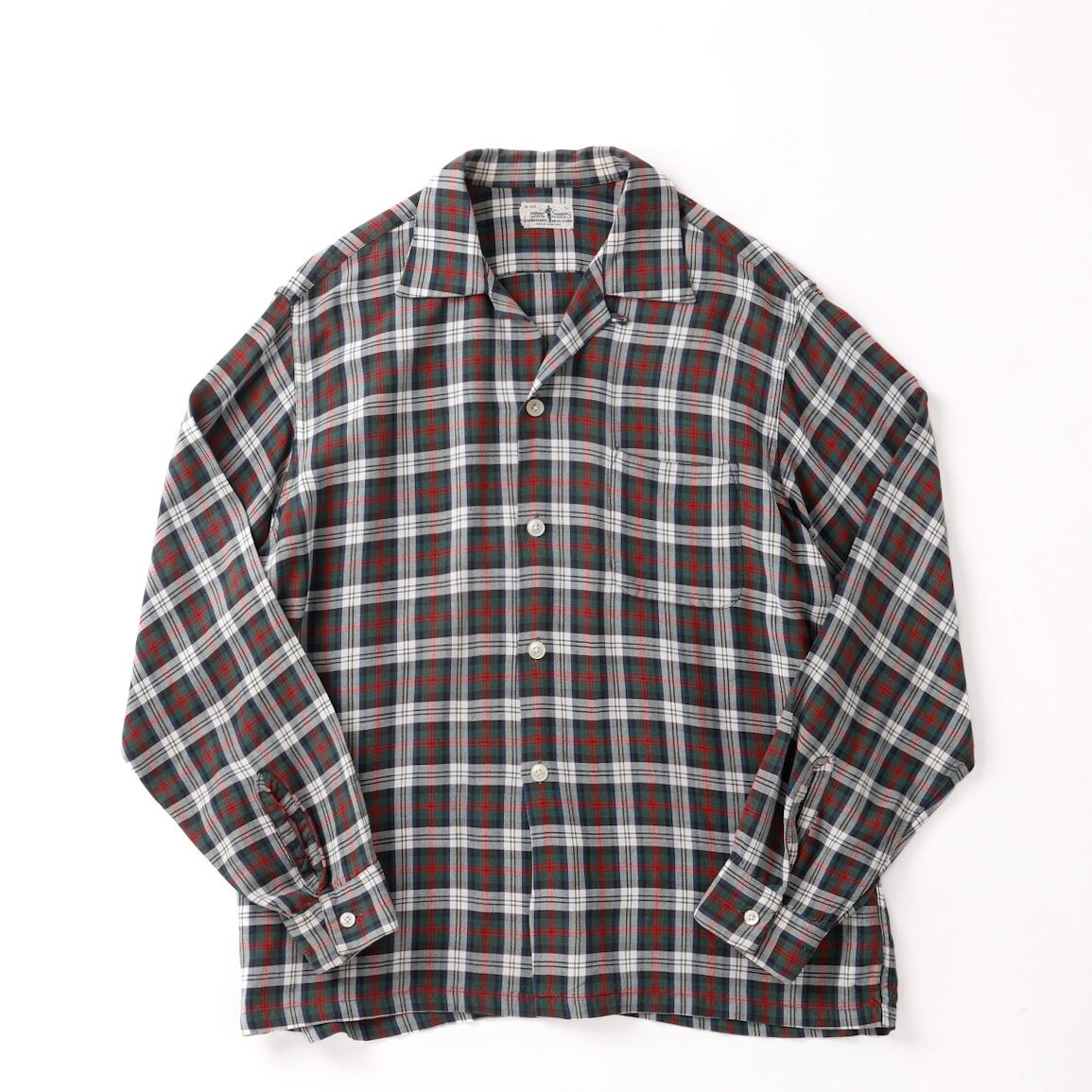極美品】50s special Vintage rayon open collar check shirt mint