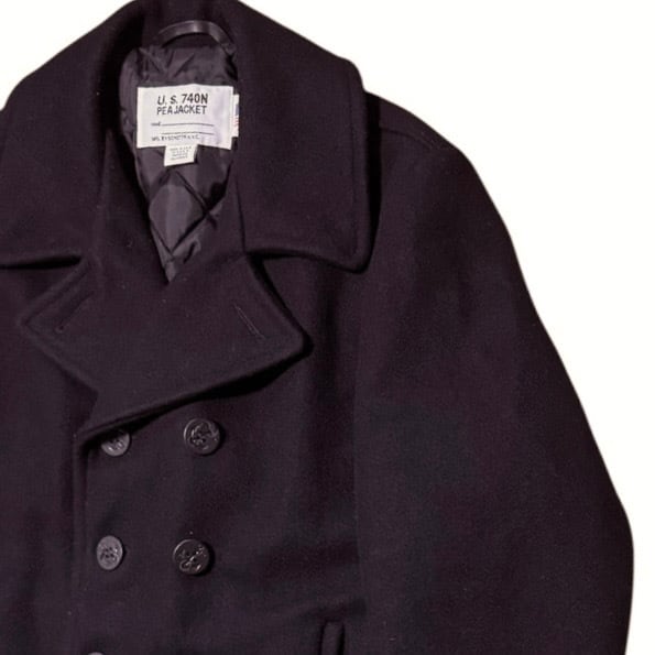 美品 ビッグサイズ44 USA製 Schott 10ボタン ピーコート ブラック 美品 ビッグサイズ44 USA製 Schott 10ボタン ピーコート ブラック 740