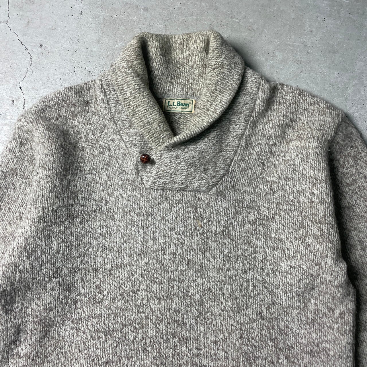 80年代 L.L.Bean エルエルビーン ウールニットセーター ショールカラー