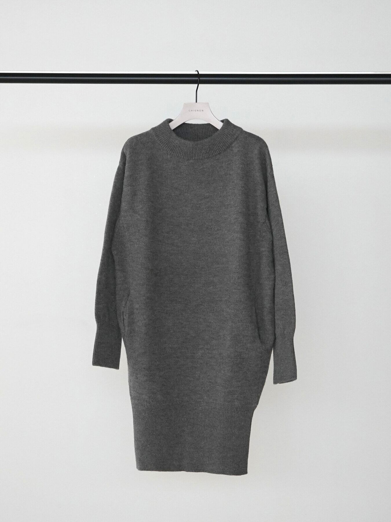 【9/下旬〜10/上旬入荷次第お届けのご予約】CHIGNON/シニヨン ワイドリブヘムロングニットPO 9565-416JR F
