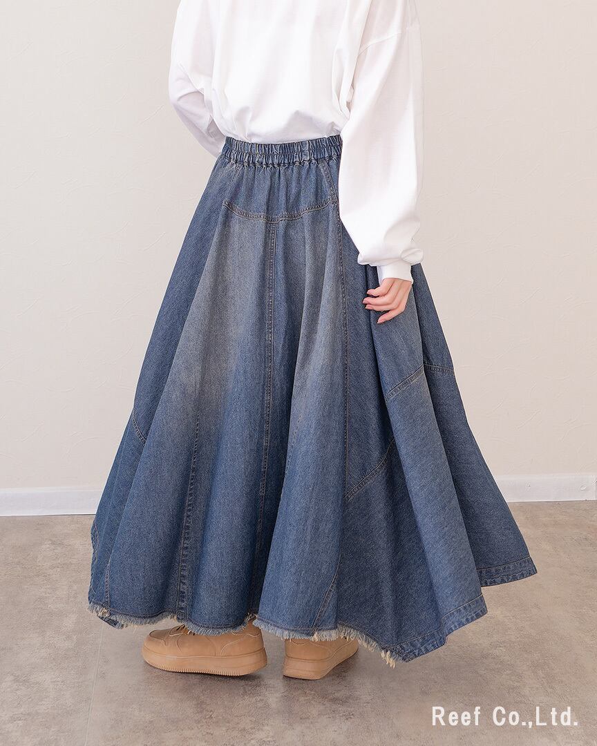 ネックスルーデニムスカート】 ST-225943 Brand：ミリロピュール