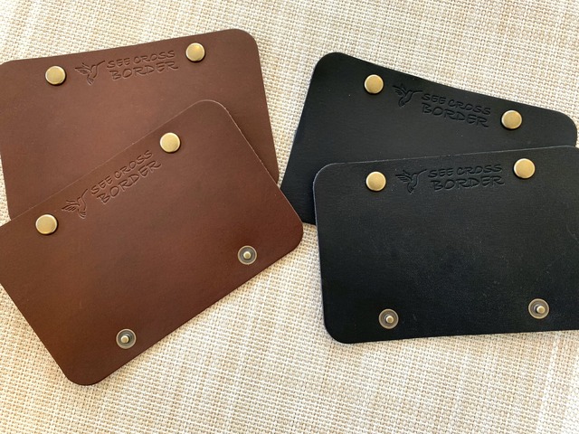 Leather Handle Cover / Brown (2 pieces set)