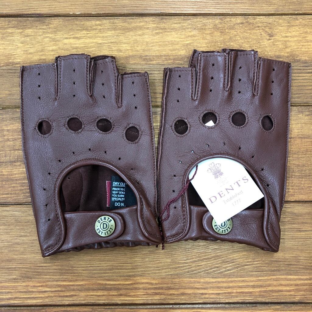 フィンガーレスドライビンググローブ（ブラウンとレッド