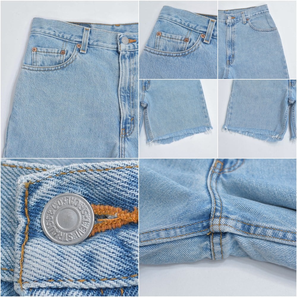 00s メキシコ製 Levi's 550 リーバイス カットオフ フリンジ デニム
