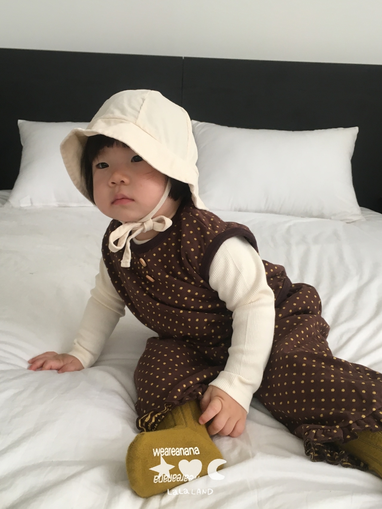 【取寄】LALALAND (Baby)ハートドットフリルパンツ|秋服|韓国子供服|26/AT