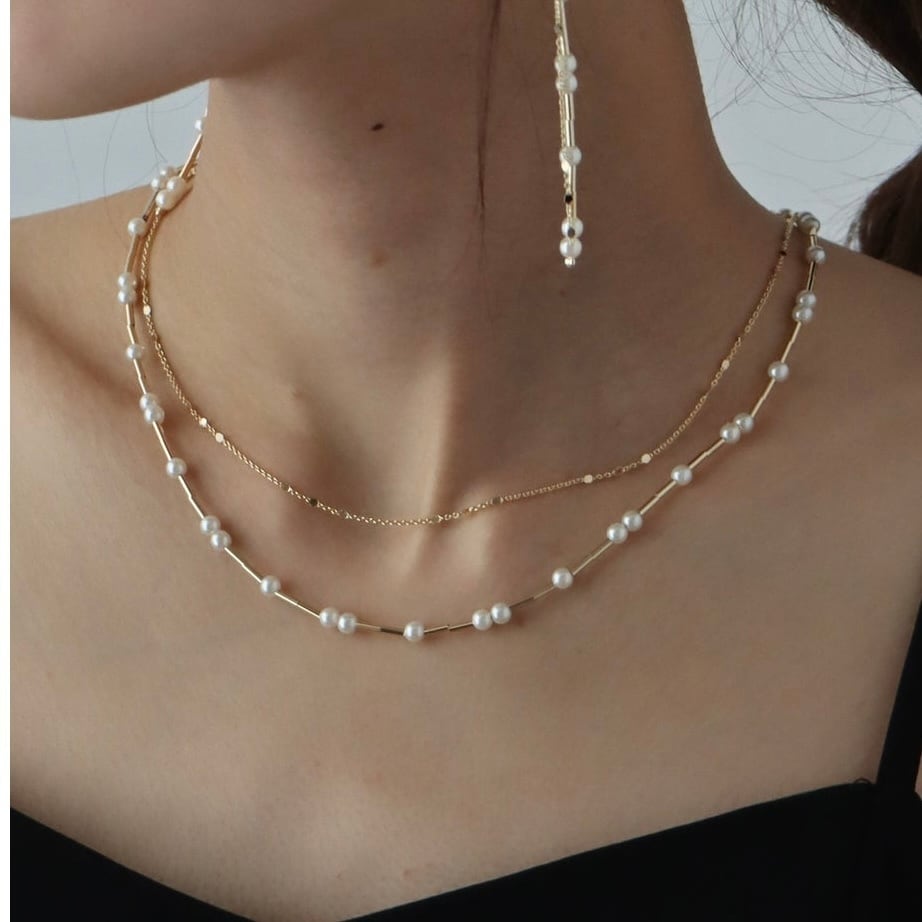 pearlbardoublechainnecklace