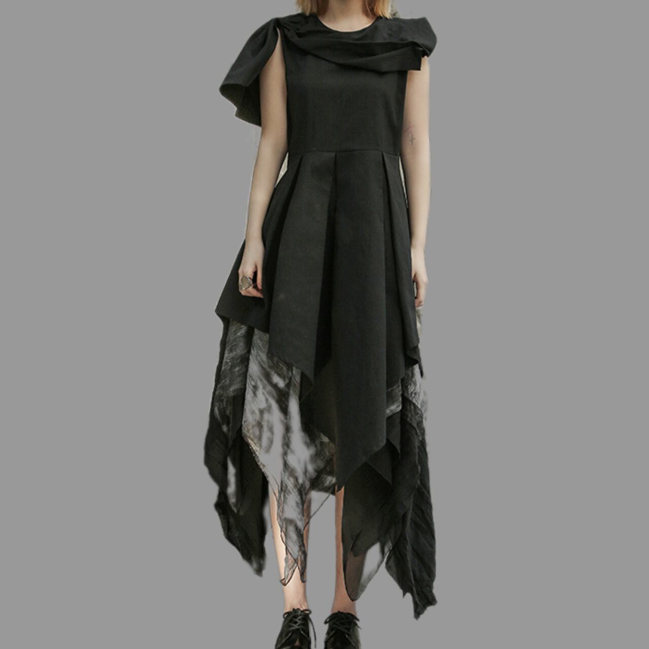 スタイルカットエッジアシンメトリーワンピース R0244