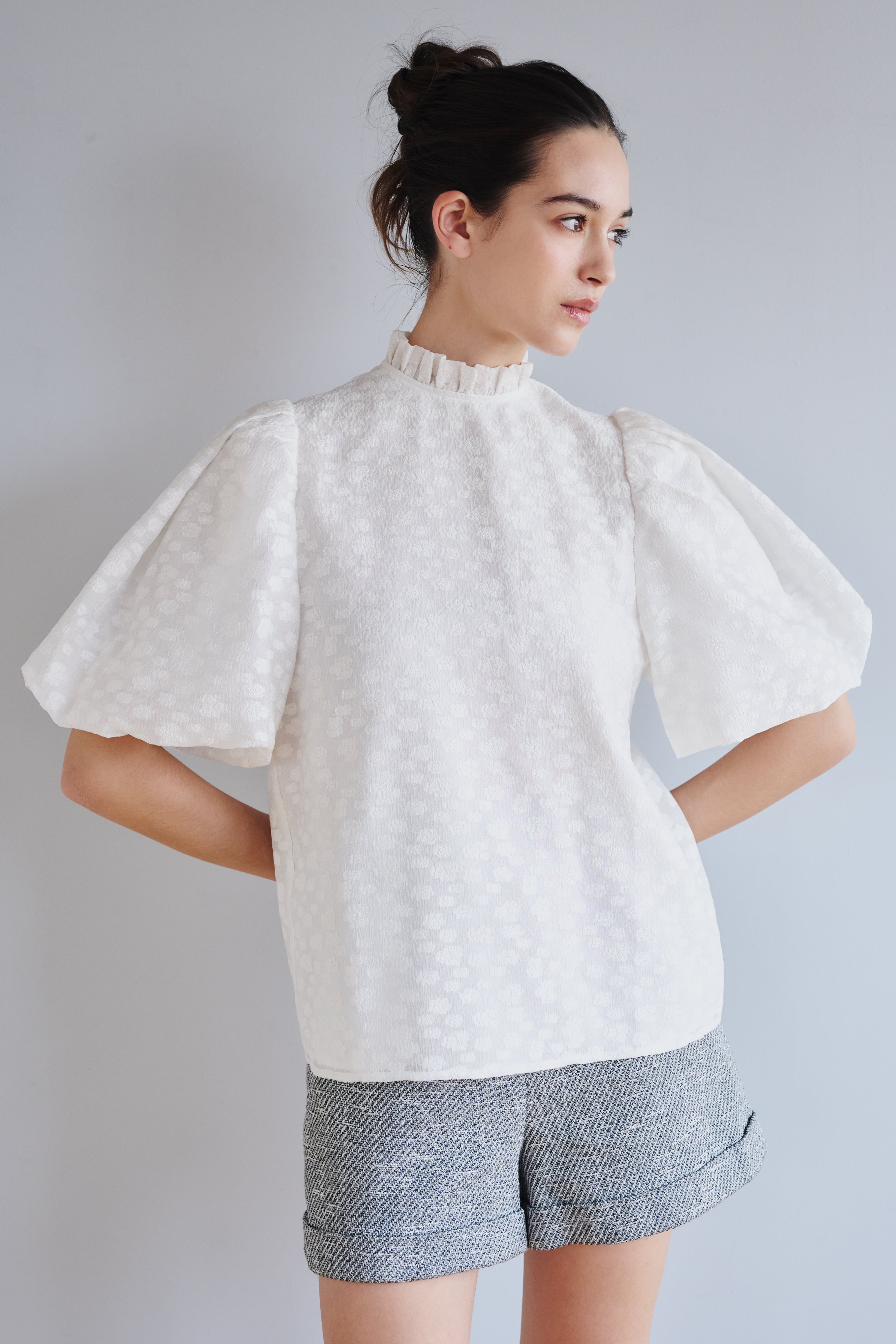 SHEER COUTURE TOP WHITE | AMICA・kids