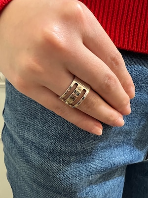 GUCCI / vintage plate wide ring.