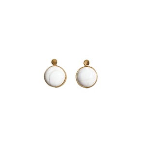 'Monotone ball' pierced earrings