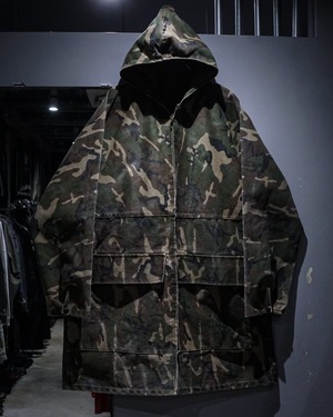 【add (C) vintage】60's〜70's Woodland Camouflage Vintage Hooded Coat