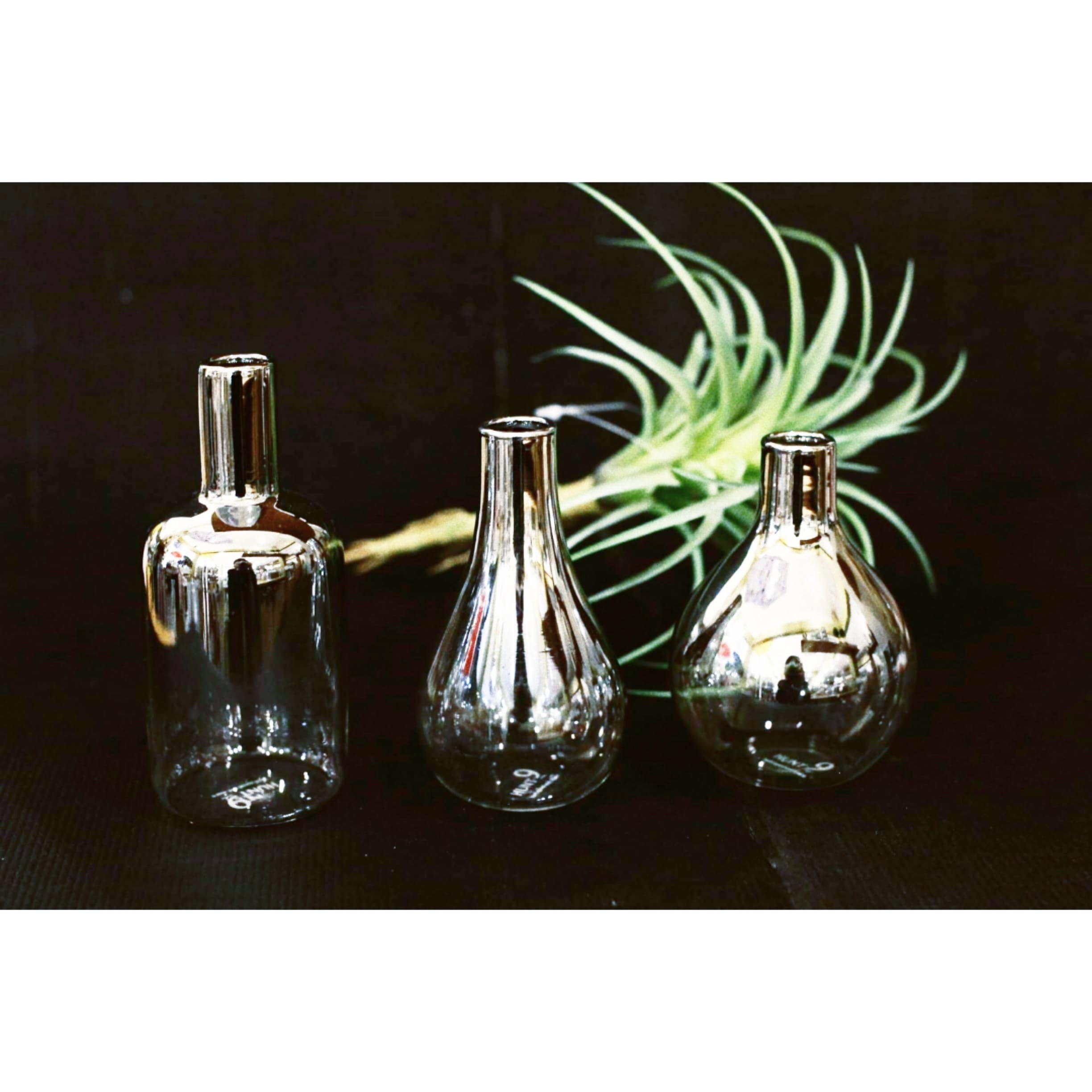 メタリックシルバー ガラス一輪挿し/ミニフラワーベース/花瓶/花器