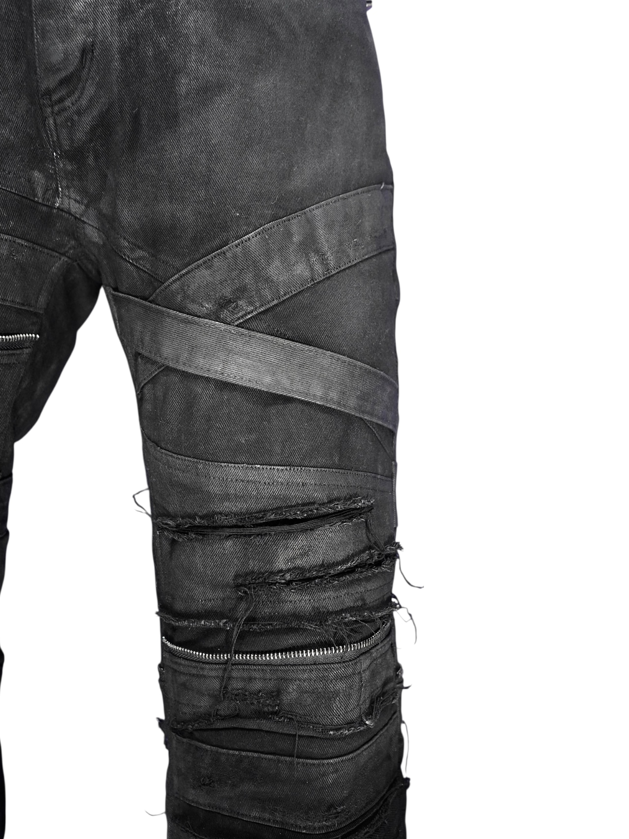【DES'N'ATE】FAULT LINE WAXED DENIM PANTS