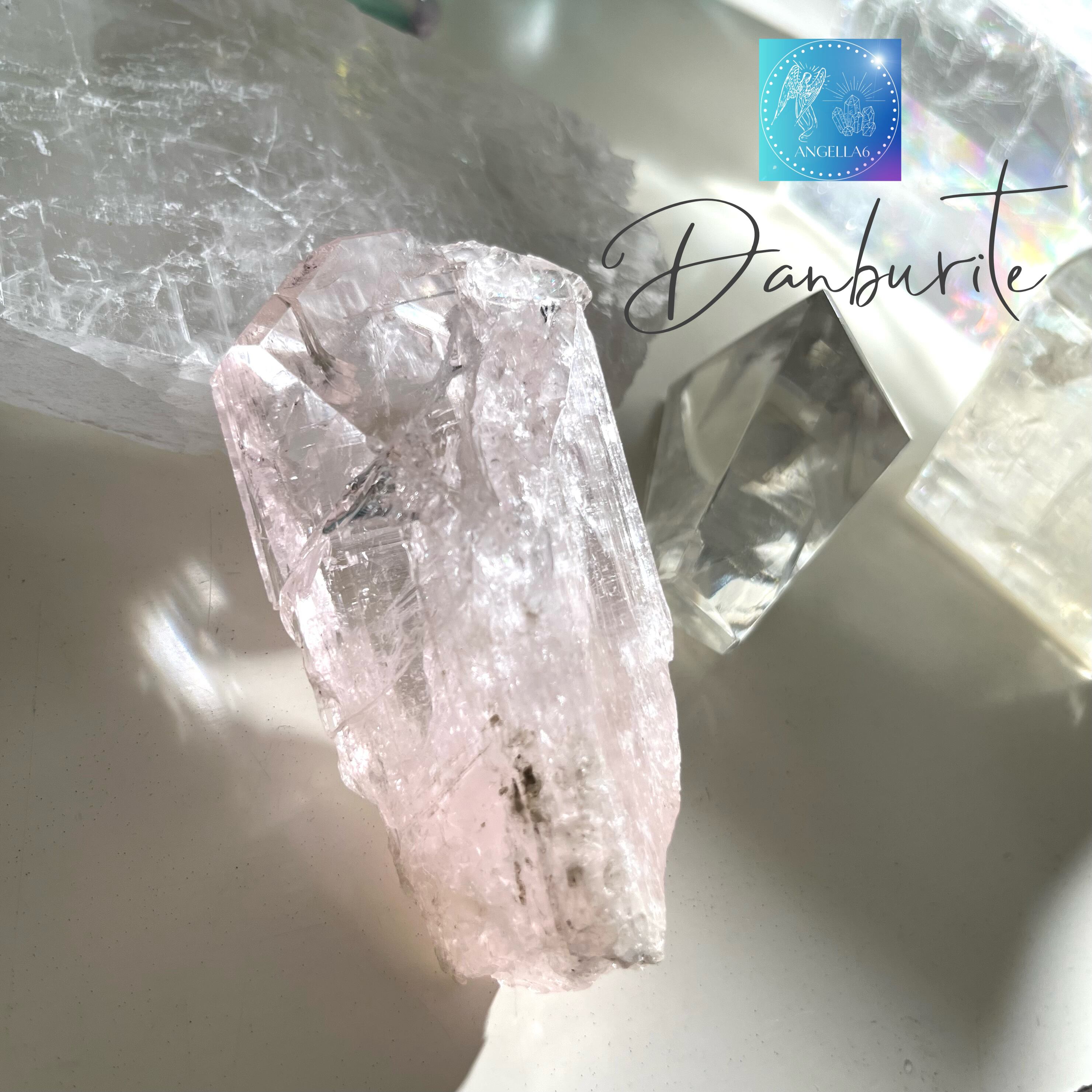 虹入りピンクダンビユライト　① vol.253 虹入りピンクダンビユライト① vol.253