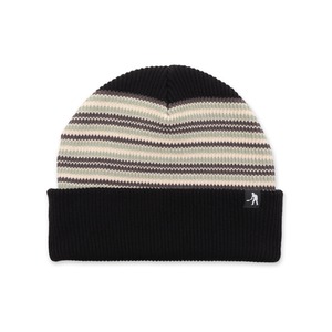 PASS PORT / ORGANIC COTTON STRIPE BEANIE BLACK