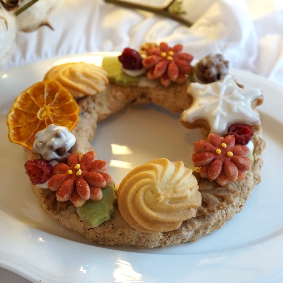 お花のクッキーリース（サイズM・わっぱ入り） | べべナチュール