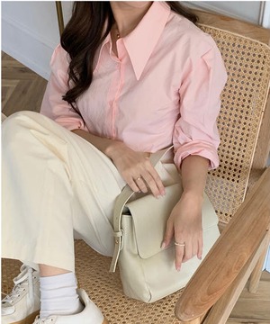 cleum shirt (ivory / blue / pink)