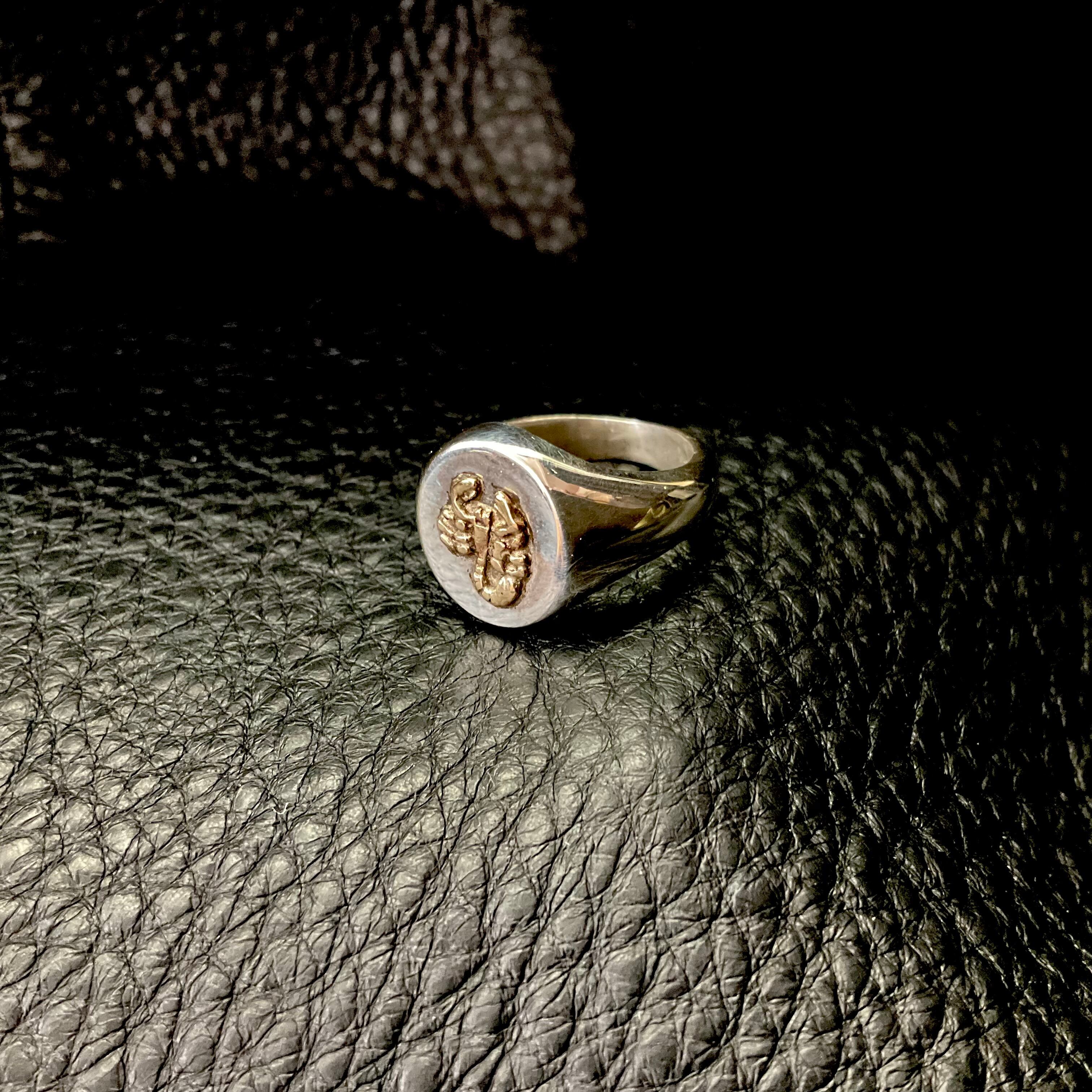 StaceyHare Jewellery Silver and Gold Scorpion Signet Ring