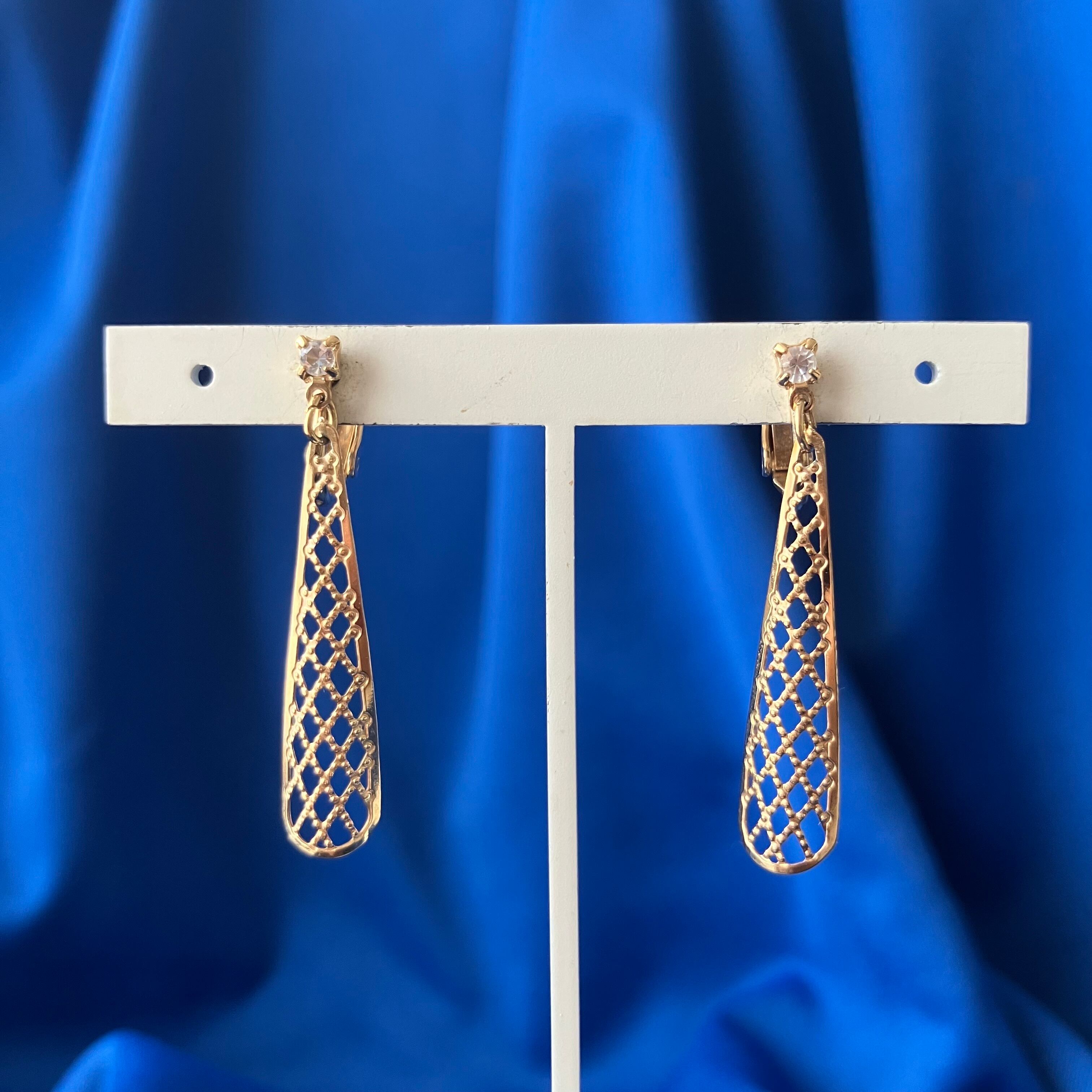 18K ヴィンテージ　イヤリング gold & faux tortoise circle dangle earring[e-2212] ヴィンテージ