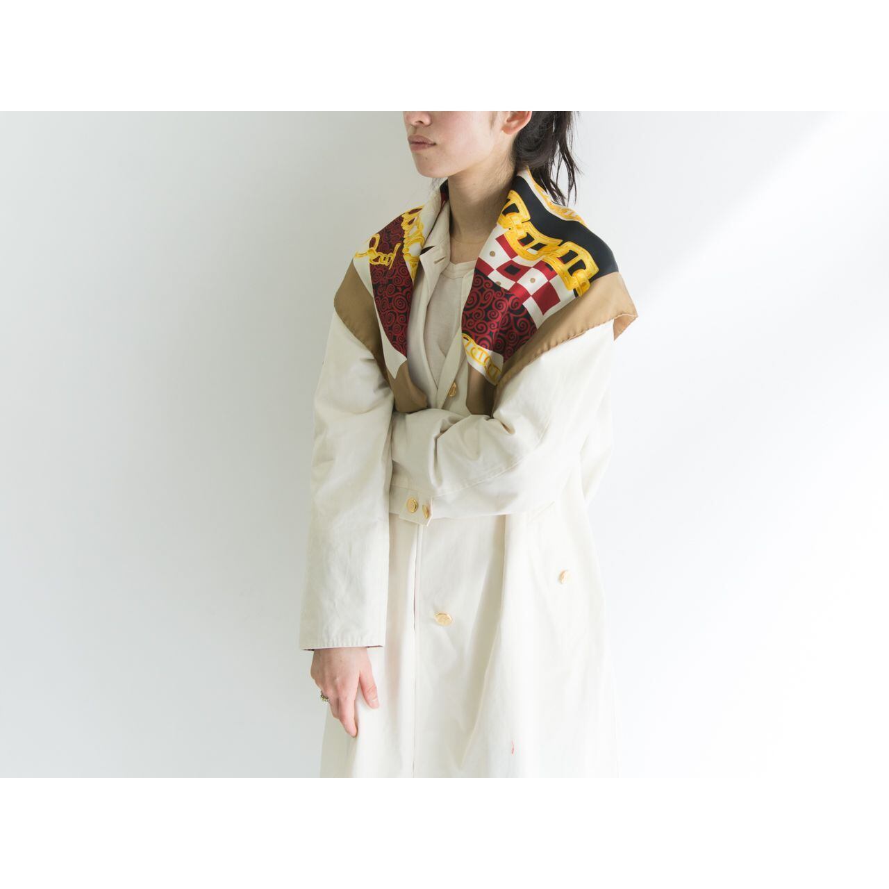 【CELINE】Made in Italy chain print silk scarf(セリーヌ イタリア製チェーンプリントシルクスカーフ)2c