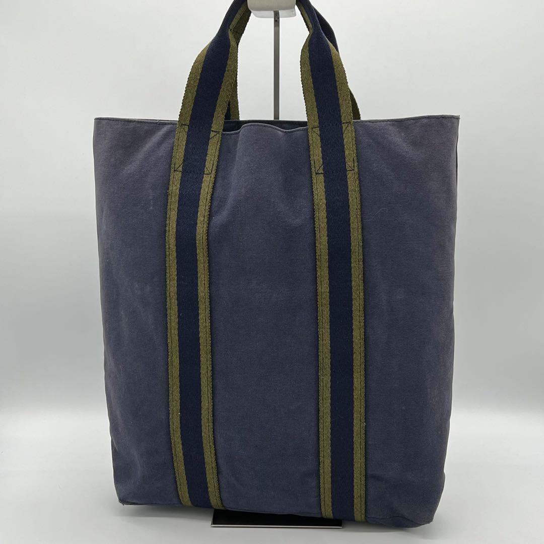 エルメス フールトゥ カバス ネイビー キャンバス トートバッグ ブランド ✨良品✨HERMES フールトゥ カバス トートバッグ キャンバス