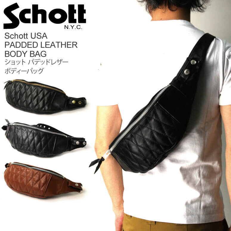 Schott ショット パデッド パデット パテッド ライダース 本革 レザー