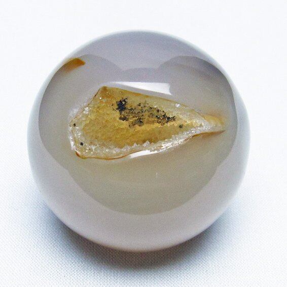 アゲート 笑口丸玉 ジオード スフィア 丸玉 一点物 141-5084