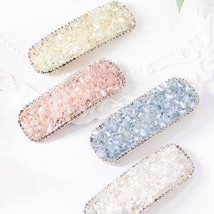 ヘアクリップ おしゃれ 気質 水晶 レディース ファッション シンプル 単色 バレッタ