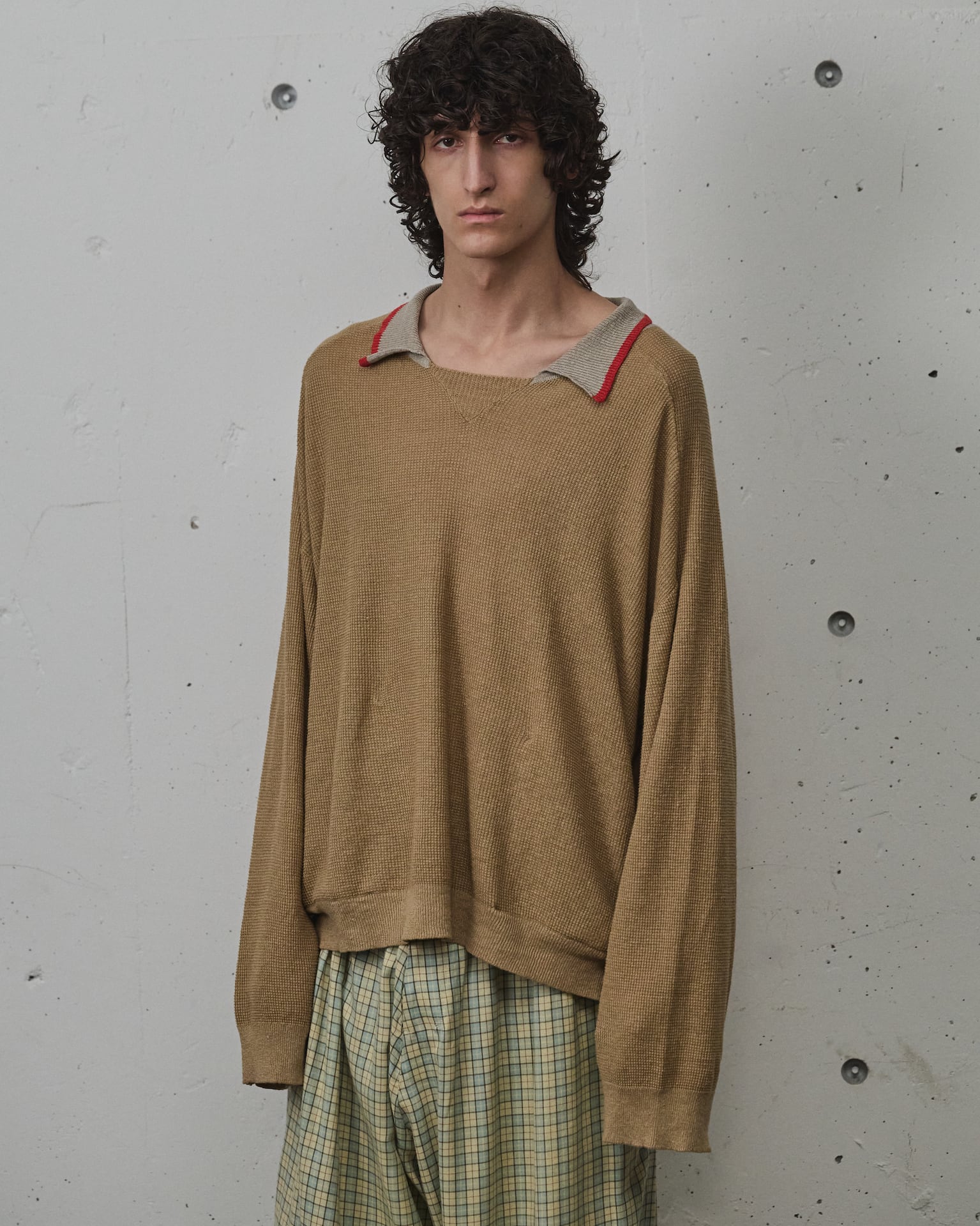 ANCELLM /WOOL BORDER SKIPPER SHIRT / ANC-CT125 | POETRY