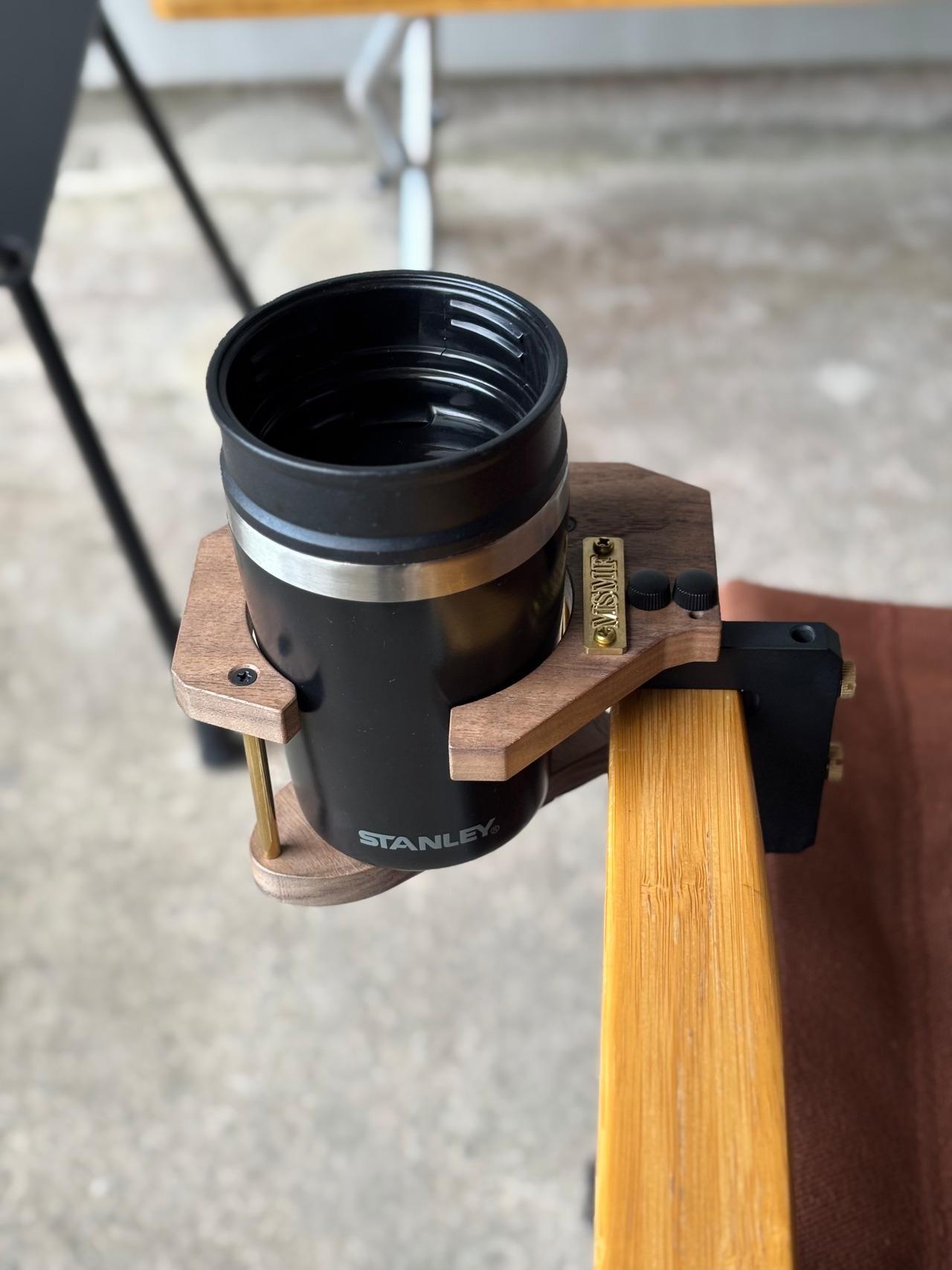 MSMF-DRH-WA×BR  ドリンクホルダ－+アダプタ－のセット　ウォルナット×真鍮　