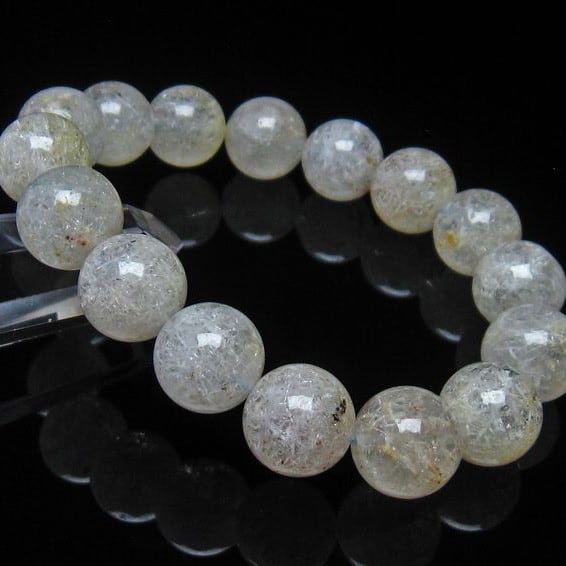 ホワイトガーデンファントムクォーツ ブレスレット 13mm 一点物 メール便可 [M便 1/10] 111-9369