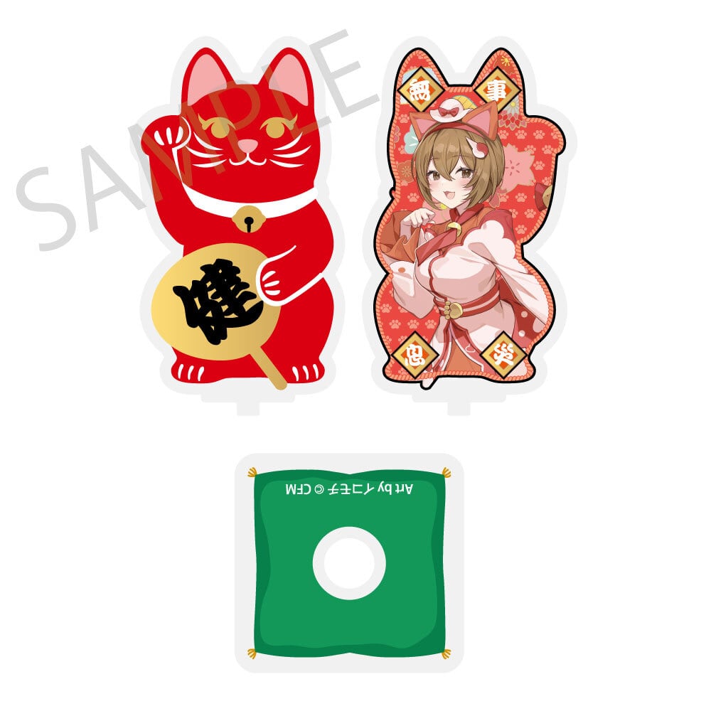 「初音ミク×招き猫×真夏の熊谷」まわるダイカットアクリルスタンド
