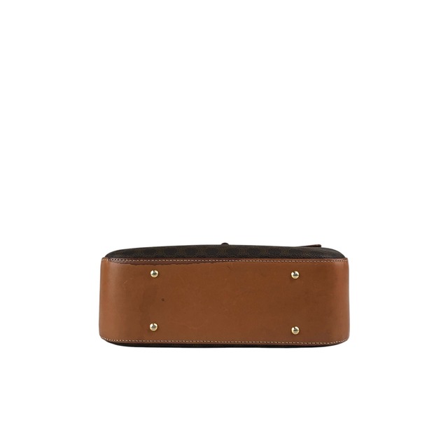 CELINE セリーヌ マカダム ショルダーバッグ ブラウン ロゴ ターンロック PVCレザー 2WAY vintage ヴィンテージ オールド tw3c3x