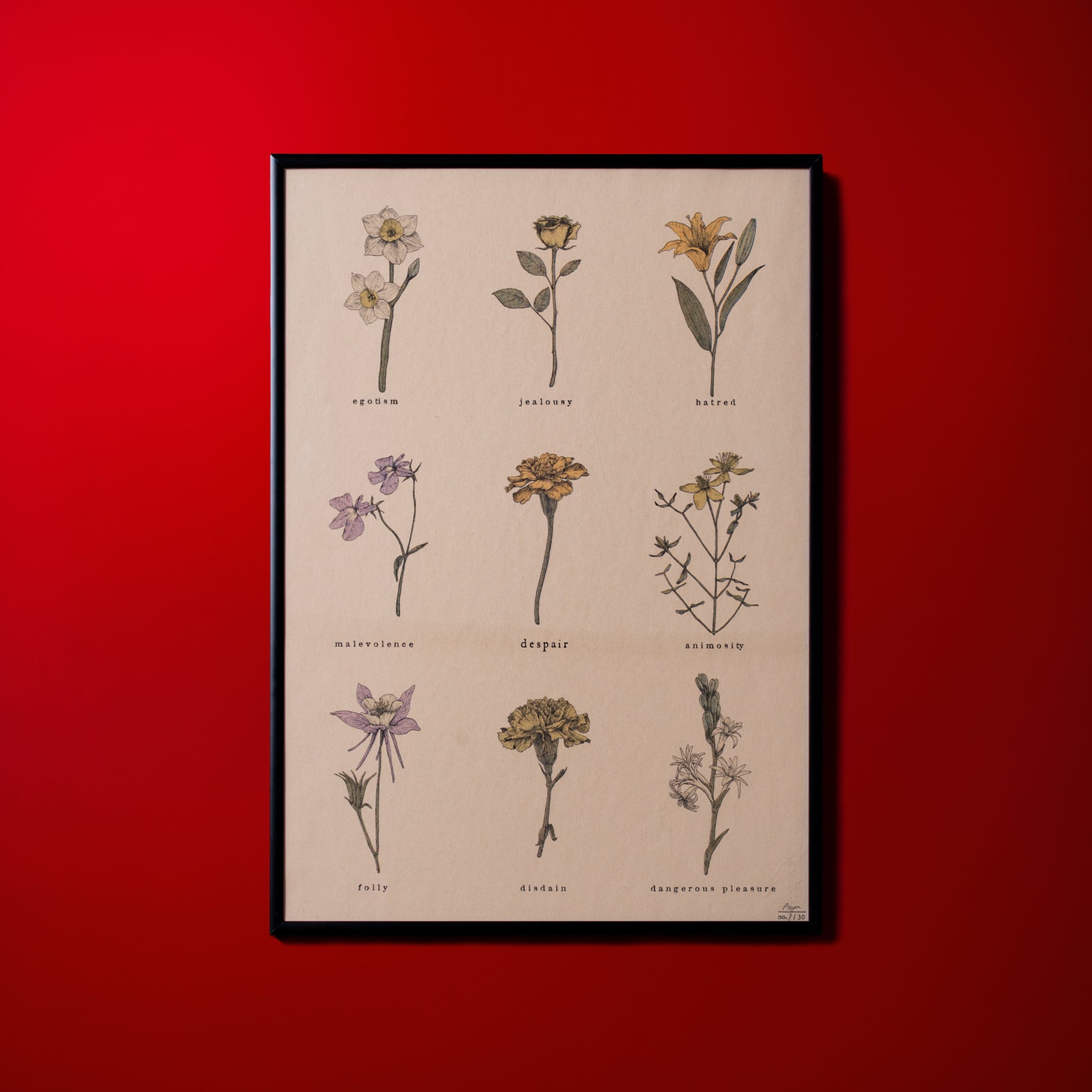 Risograph Poster “Meanings of flowers” (A3)