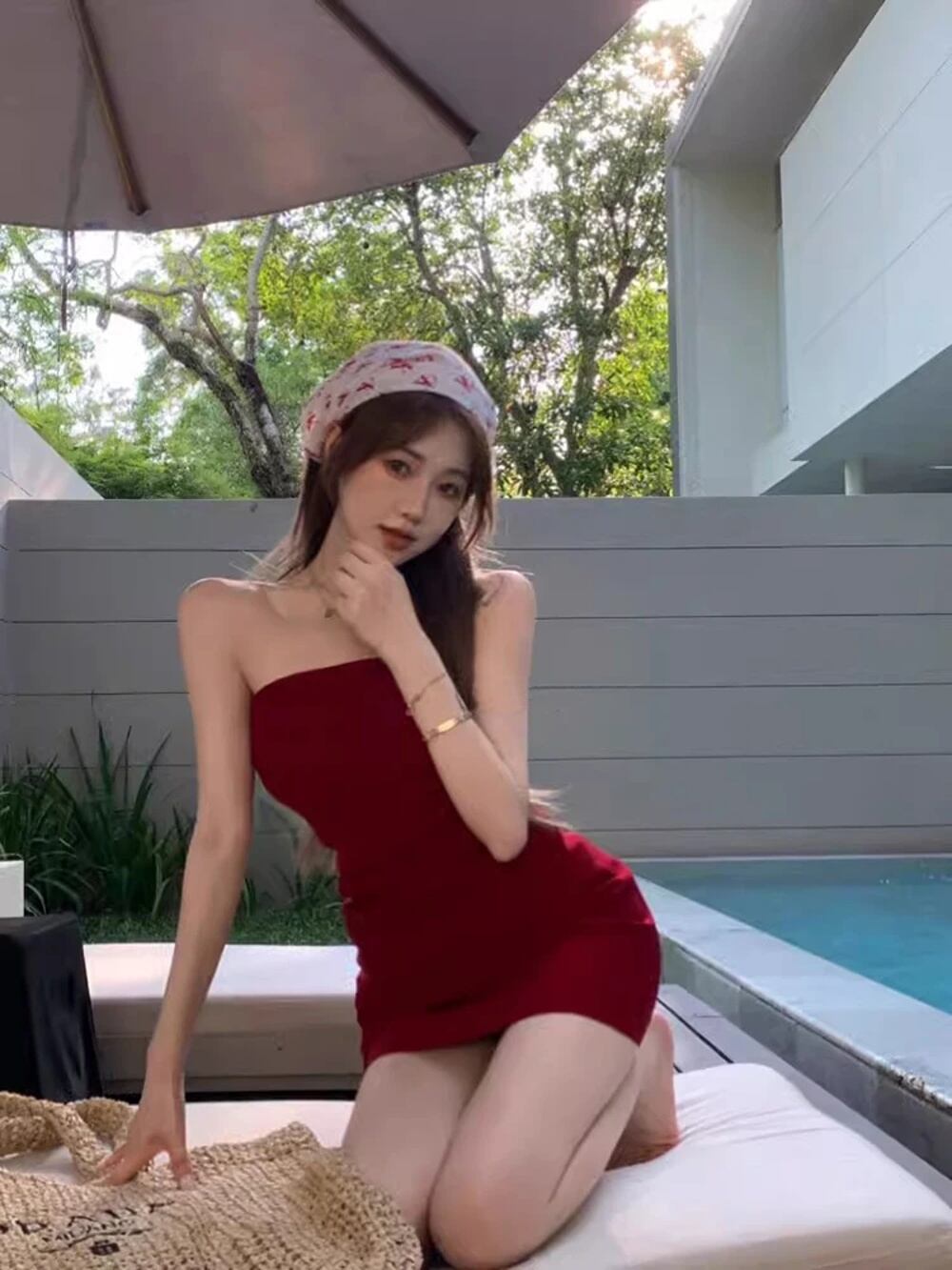 Reddacic-女性のためのヴィンテージレッドコルセットミニドレス