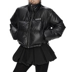 Black stand-up collar loose thick cotton jacket (NC237)