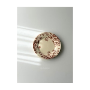 Gien ジアン / “ANEMONES” brown アネモネのデザートプレート c