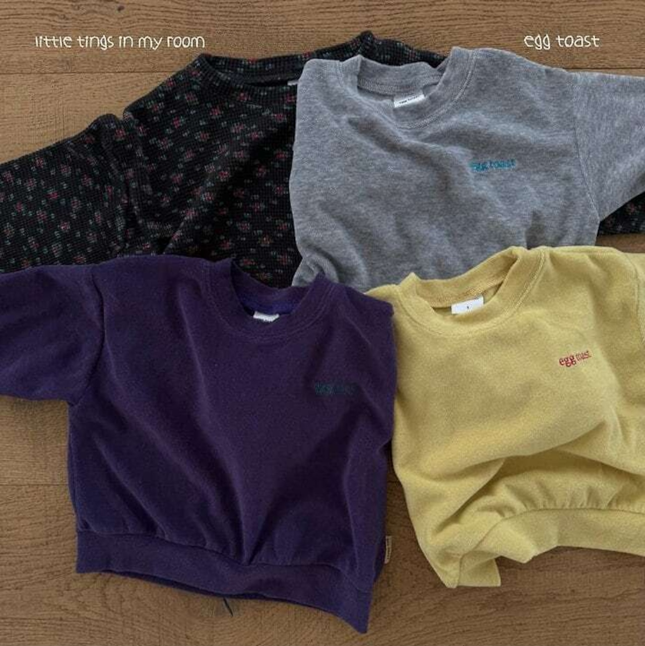 【取寄】EGG TOAST |エッグスウェットMTM(ワッフルフラワー)|秋服|韓国子供服|26/AT
