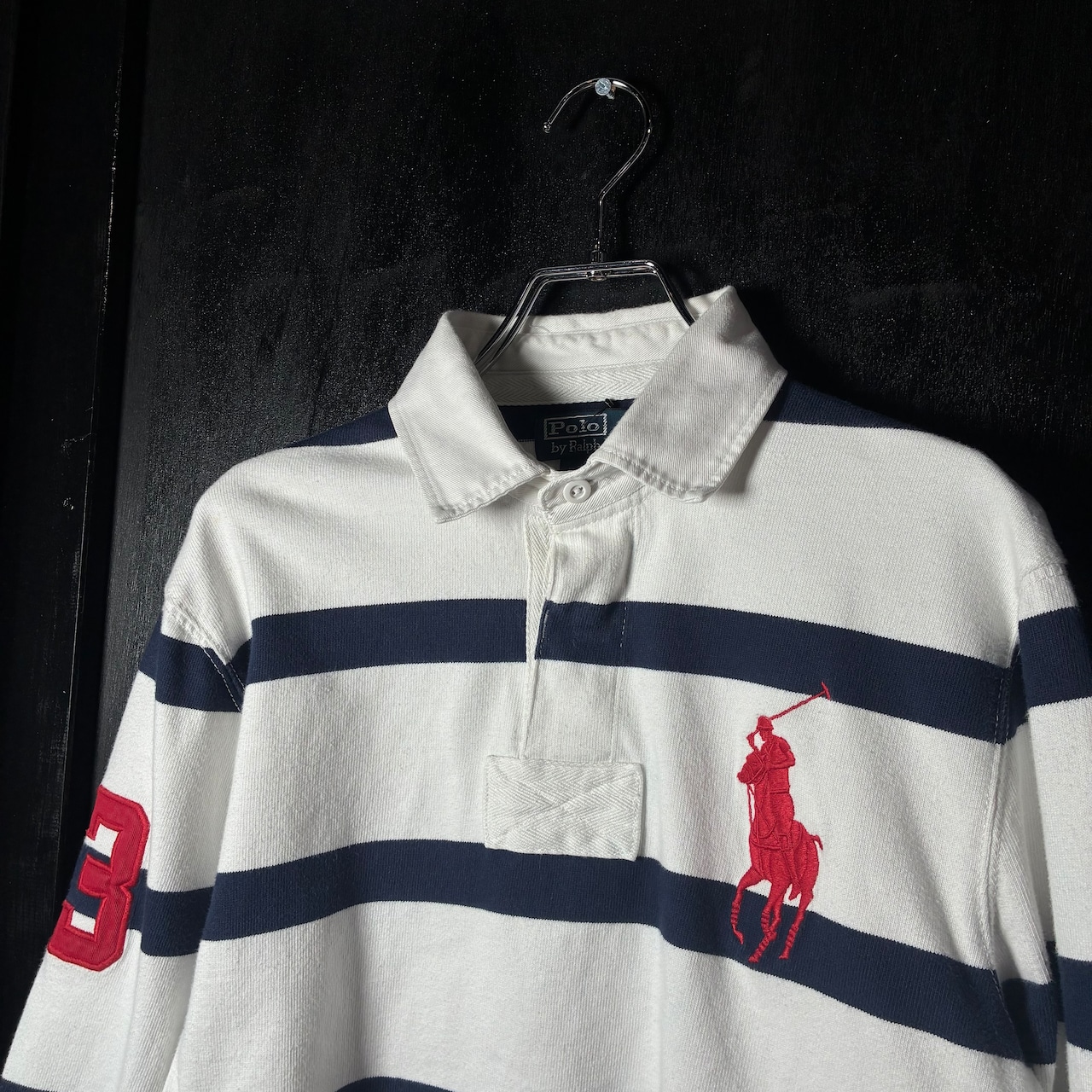 90s POLO RALPH LAUREN ラガーシャツ ボーダー ビッグポニー ラルフローレン
