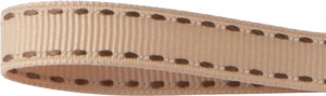 ステッチリボン２５ミリ　ＢＥ　ブラウン系　MRK-0012BE　4961823731990　リボン > 定番リボン