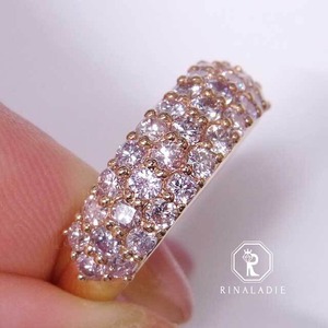 大特価★K18PG総1.3ct天然ピンクダイヤの贅沢パヴェリング