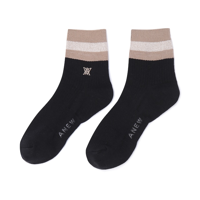 (W) METAL BLOCK SOCKS [サイズ: F(AGEUWSC02BKF)] [カラー: BLACK]