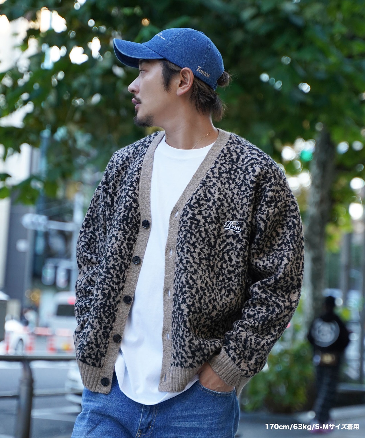 【#Re:room】LEOPARD JACQUARD BIG CARDIGAN［REK133］